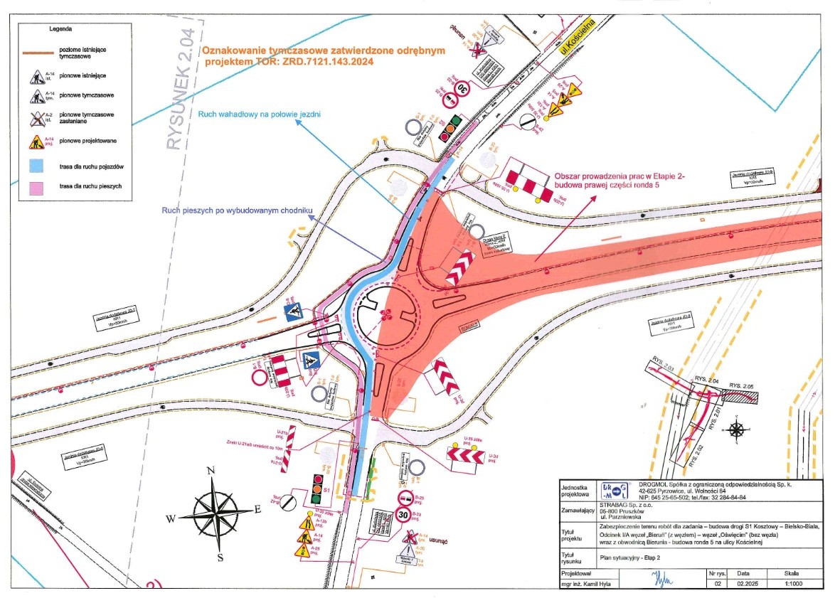 Mapa ze zmianą organizacji ruchu